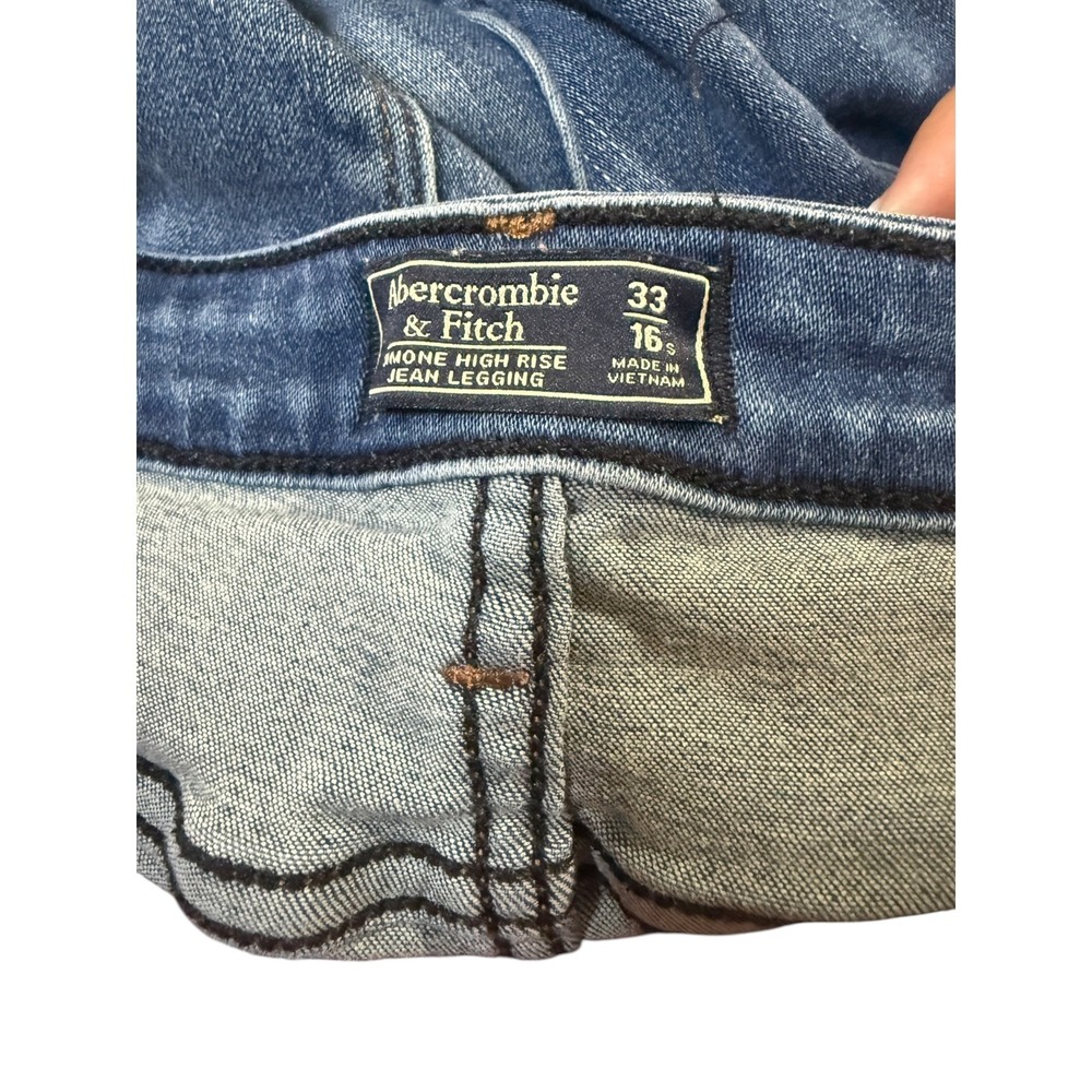 Abercrombie & Fitch Simone High Rise Jean Legging 33 16S Blue Denim Medium Wash - Picture 4 of 5